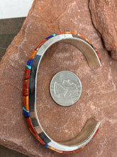 Load image into Gallery viewer, Spiny Oyster Multi-Stone Cobblestone Inlay Cuff 7” Signed by Artist TC