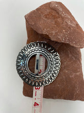 Load image into Gallery viewer, Sterling Silver Stamped and Repousse Scarf Tie Signed by Artist