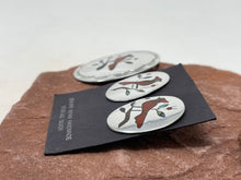 Load image into Gallery viewer, Cardinal Zuni Inlay Pendant and Post Earrings Set signed ‘BH’ by artist