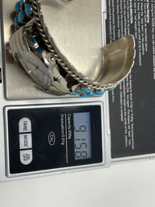 30-Stone Turquoise Watch Cuff by Navajo Jerry Cowboy