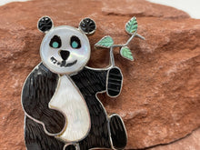 Load image into Gallery viewer, Onyx and MOP Panda PINdant by Zuni Valerie Comosona