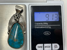 Load image into Gallery viewer, 2 Inch Turquoise Pendant by Navajo Augustine Largo