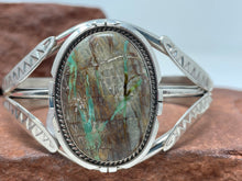 Load image into Gallery viewer, Boulder Turquouse Bracelet by Navajo Augustine Largo