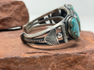 6.5 Inch Five Stone Turquoise Cuff by Navajo GP
