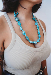 24 Inch Turquoise Beaded Necklace made by High Desert Turquoise