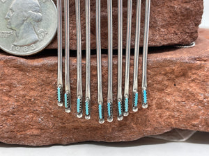 Zuni Needlepoint Turquoise Pin/Pendant Handmade by Zuni Artist S. Wallace