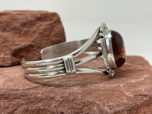 Labgrown Amber Bracelet Handmade by Navajo Augustine Largo