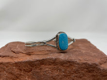 Load image into Gallery viewer, Morenci Turquoise Bracelet Handmade by Navajo Arkie Nelson