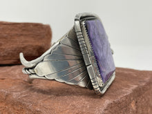 Load image into Gallery viewer, Large Stone Charoite Bracelet by Navajo Gilbert Adakai