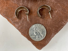 Load image into Gallery viewer, Silver Semi-Hoop Post Earrings by Navajo Rhonda Tahe