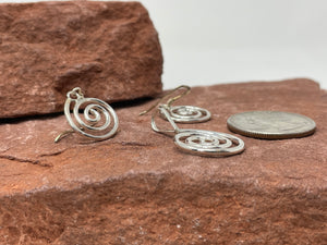 Sterling Silver Whirlwind Pendant and Earrings by Navajo Marilyn Preston