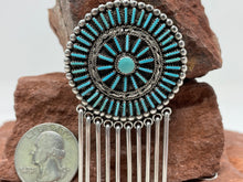 Load image into Gallery viewer, Zuni Needlepoint Turquoise Pin/Pendant Handmade by Zuni Artist S. Wallace