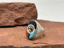 Load image into Gallery viewer, Turquoise and Coral 8.5 Ring by Zuni Don Dewa