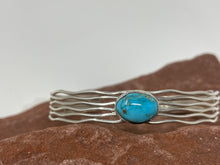 Load image into Gallery viewer, Apache Blue Turquoise Bracelet by Navajo Michael Perry