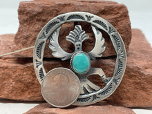 Load image into Gallery viewer, 2 Inch Turquoise Knifewing PIN/pendant by Navajo Martha Cayatinetto