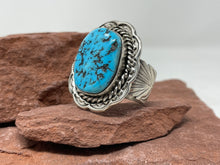 Load image into Gallery viewer, Size 13 Sleeping Beauty Turquoise Ring by Navajo Mike Thomas Jr