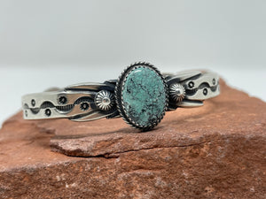 Turquoise Bracelet by Isleta Pueblo Artist Mary Cayatineto